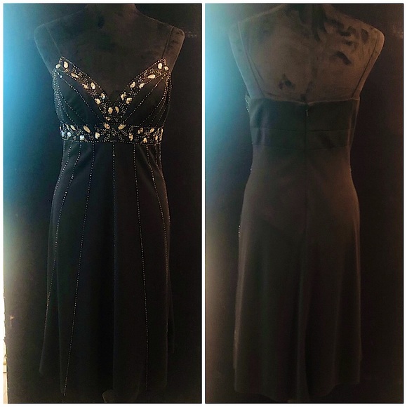 NWT BLACK BLING PARTY DRESS CRYSTALS BEDAZZLED - Picture 12 of 13